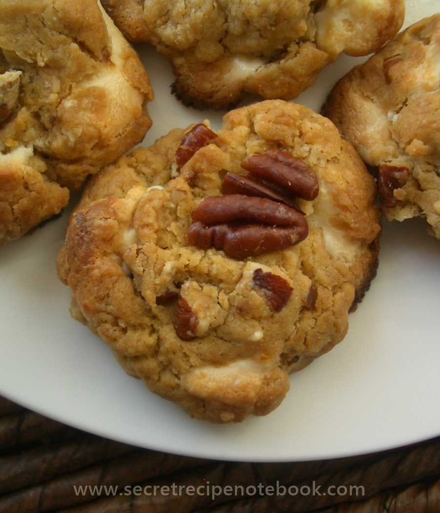 white choco pecan cookies plate half