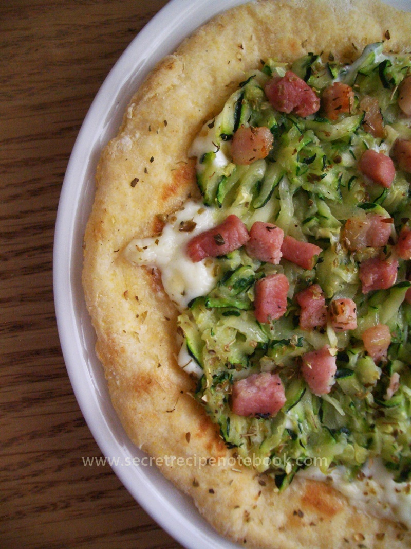 zucchini pancetta flatbread half